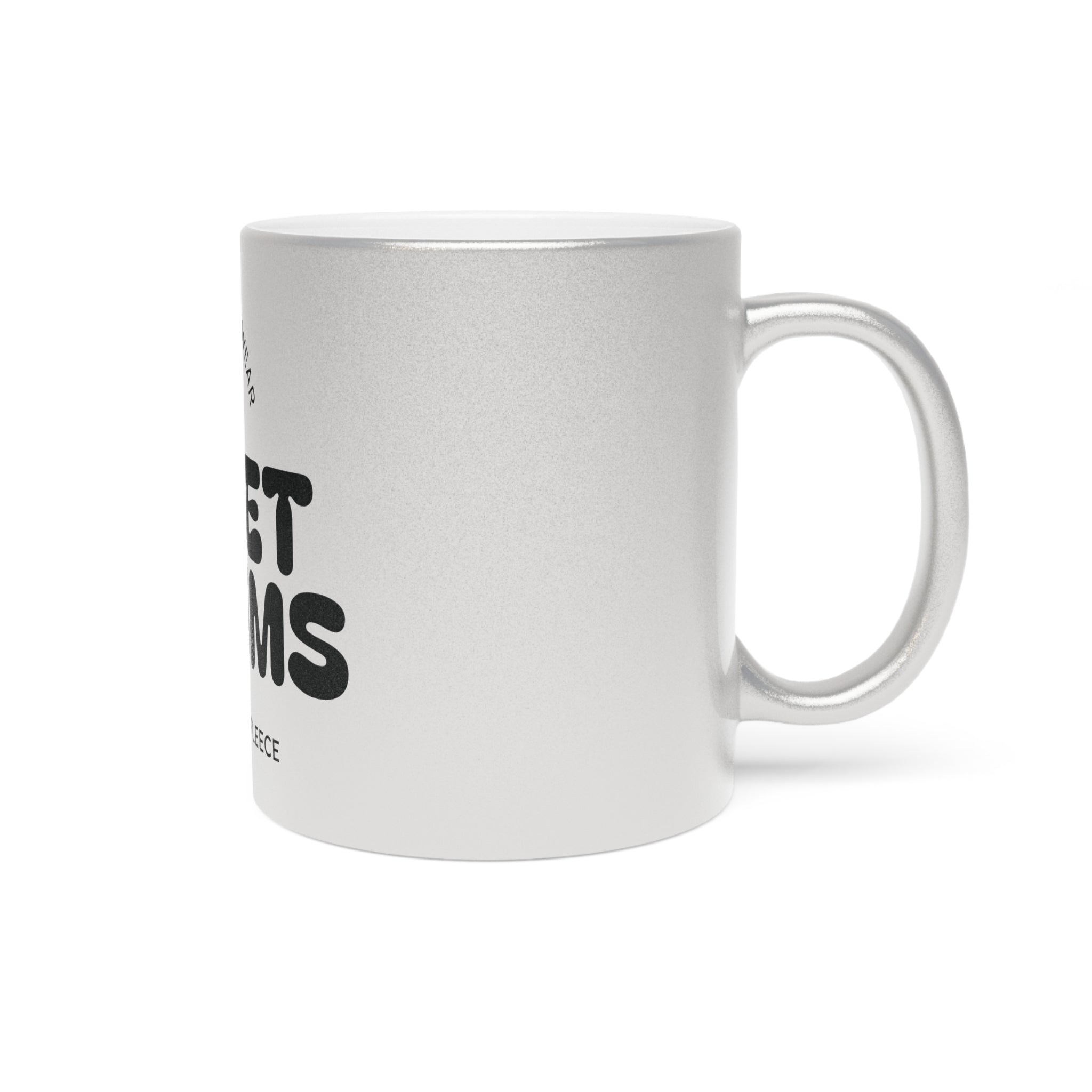 Sweet Dreams Metallic Mug — Silver/Gold Sparkle Coffee Cup